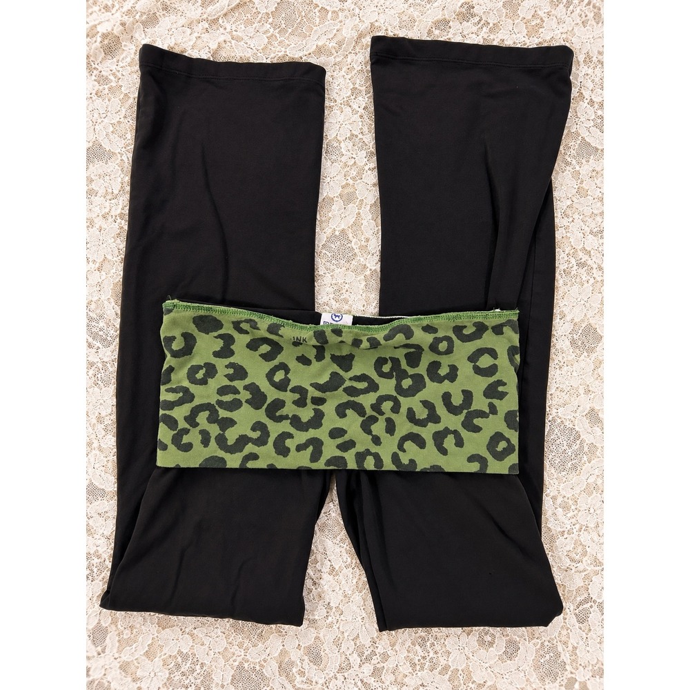 Y2K Victoria's Secret PINK Yoga Pants Leopard Foldover Flare S Mcbling 2011